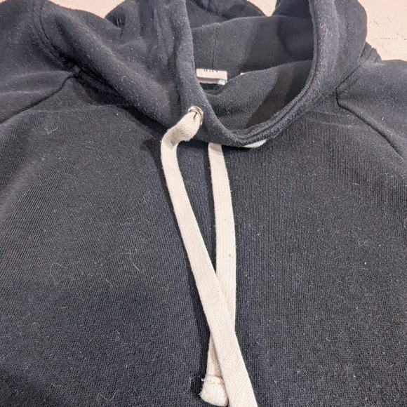 GAP Sweatshirt Dress – Women's L Black Long Sleeve Cowl Neck Drawstring - Picture 2 of 9